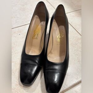 Salvatore Ferragamo Black Leather Heels
